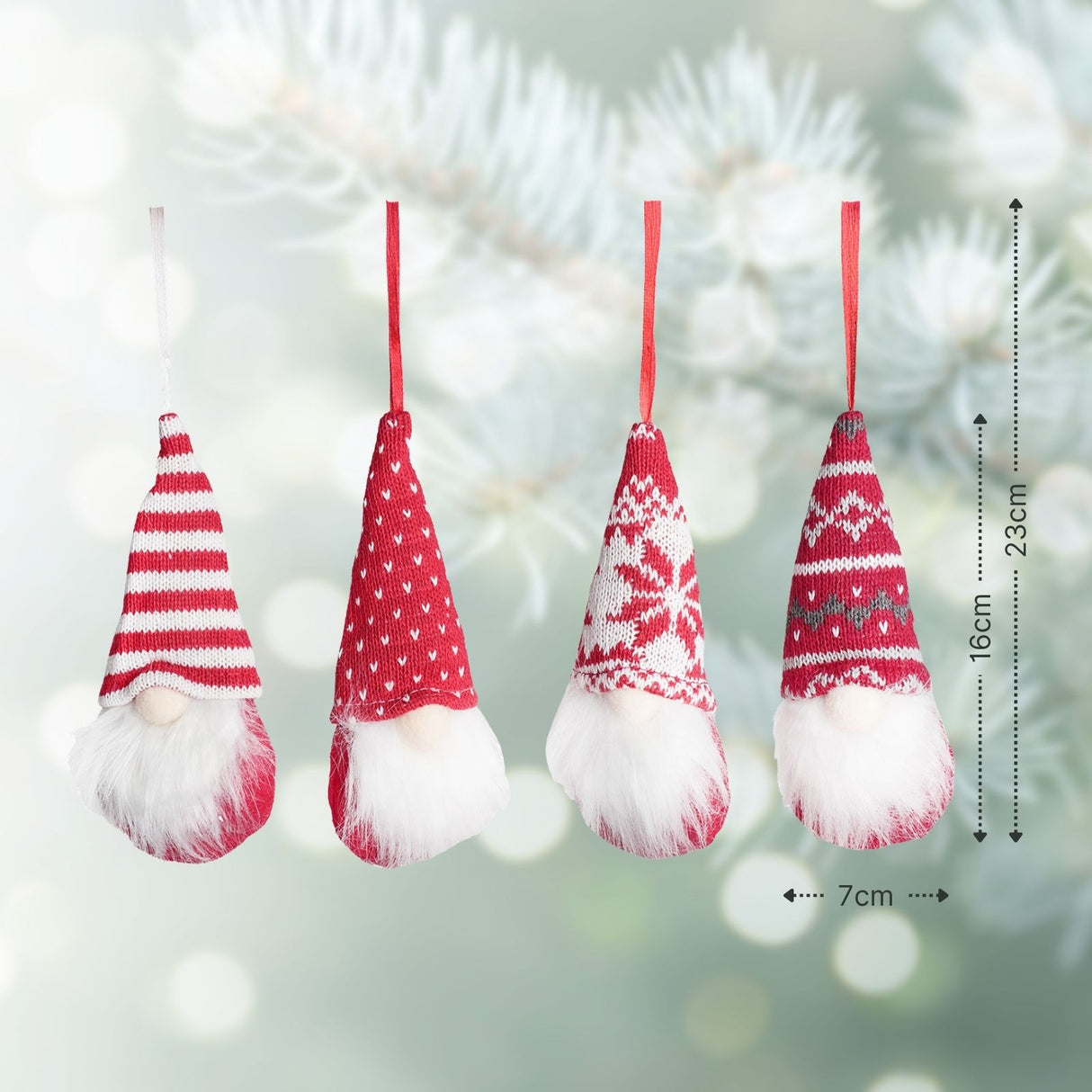 4er-Set Hängender Wichtel Weihnachtswichtel Gnom Weihnachtsdekoration