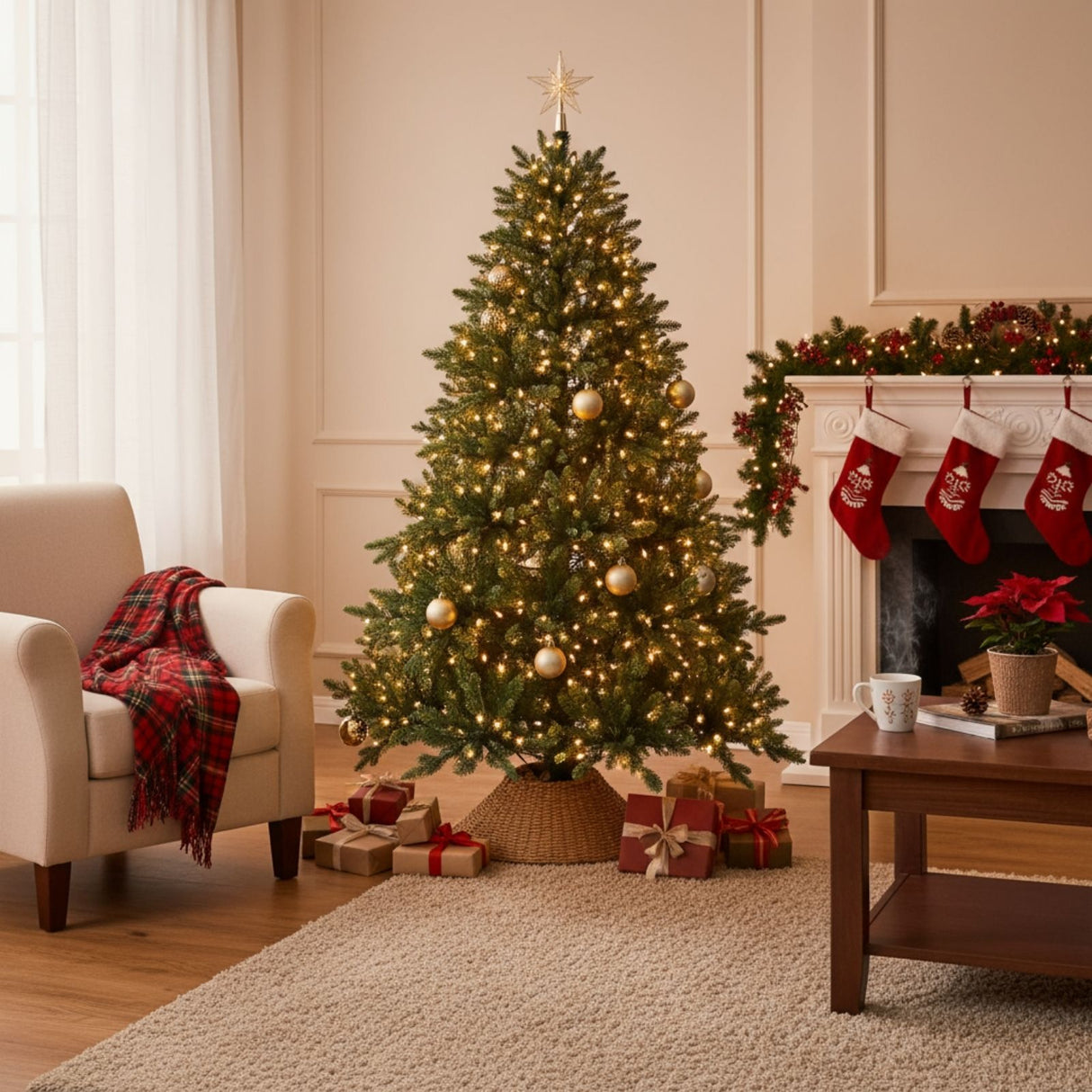 Weihnachtsbaum 180cm mit LED Kunsttanne Christbaum Tannenbaum Tanne