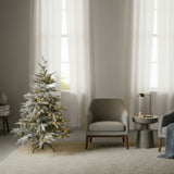 Weihnachtsbaum 150cm mit Schnee und LED Christbaum Tanne Kunsttanne