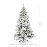 Weihnachtsbaum 180cm mit Schnee und LED Christbaum Kunsttanne Tanne