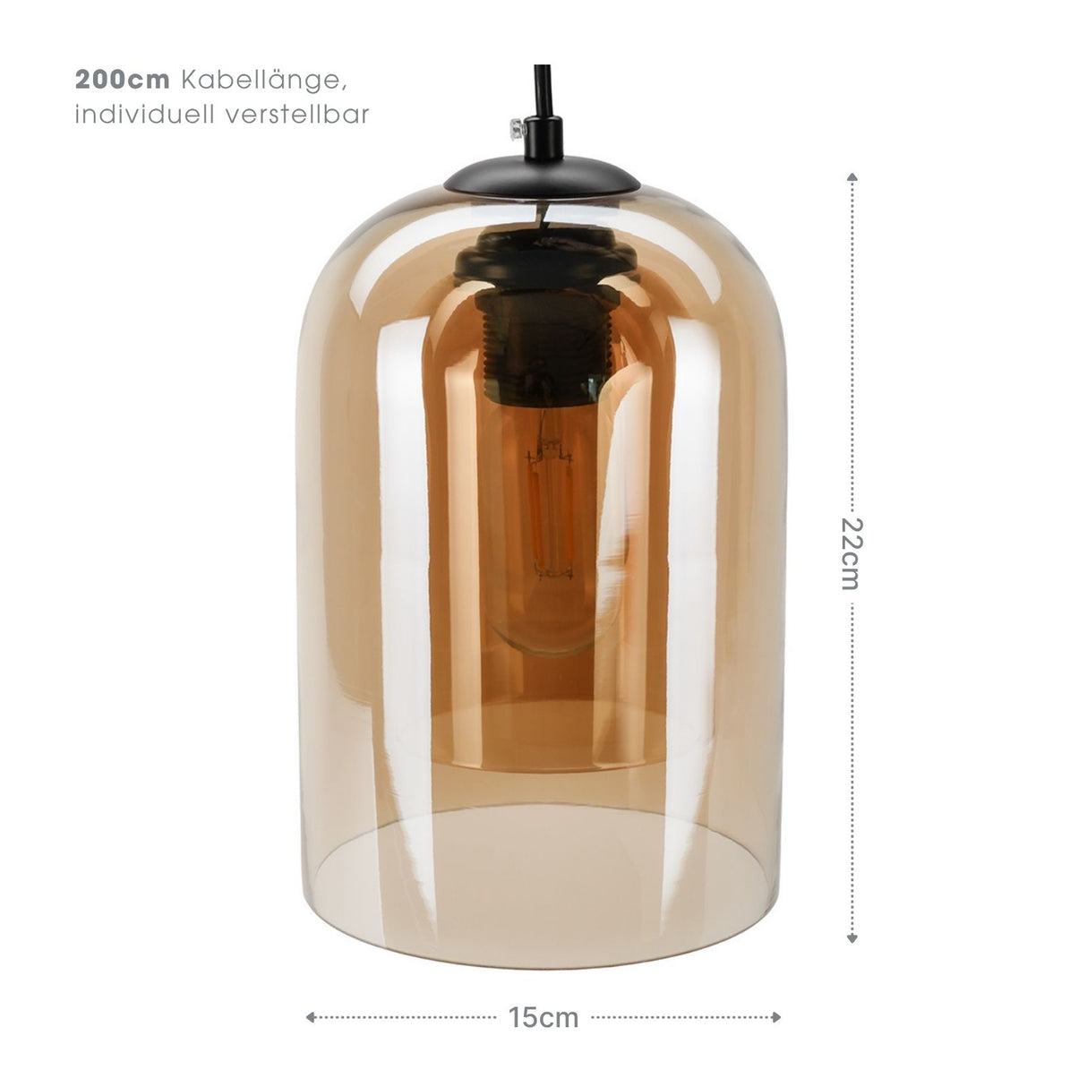 Skandinavische Glas-Hängelampe Deckenleuchte Pendelleuchte Deckenlampe