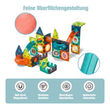 205-tlg. Magnetbahn Magnetische Kugelbahn Magnetbausteine Murmelbahn