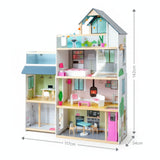 33-tlg. XXL Puppenhaus aus Holz Puppenvilla Spielhaus für Barbies