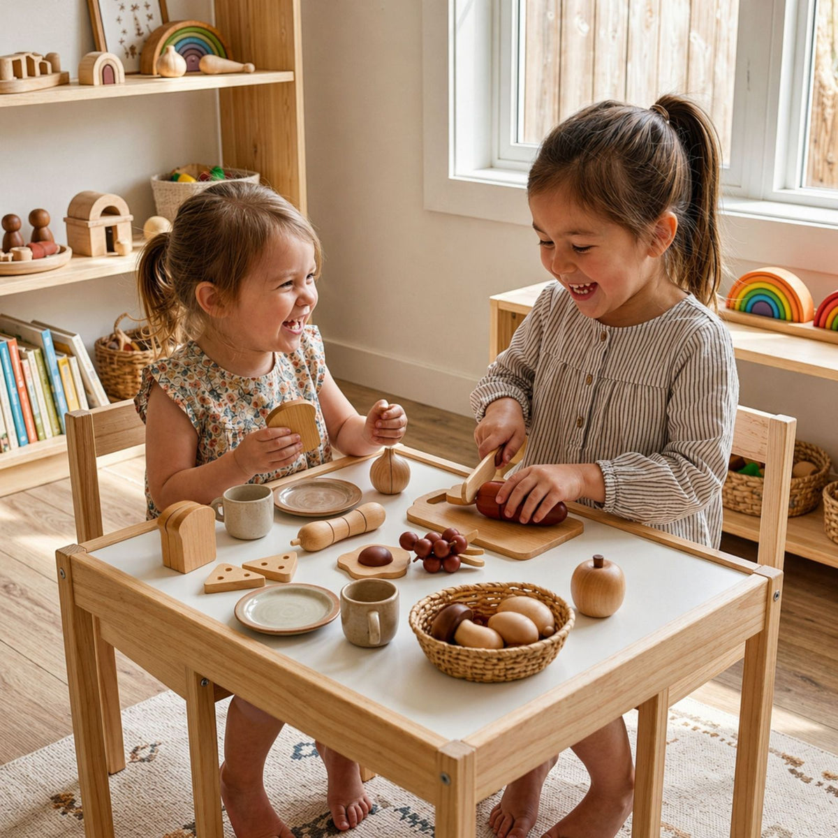 30-tlg. Holz-Lebensmittel-Set Schneide-Lebensmittel Kinder-Küchenset –