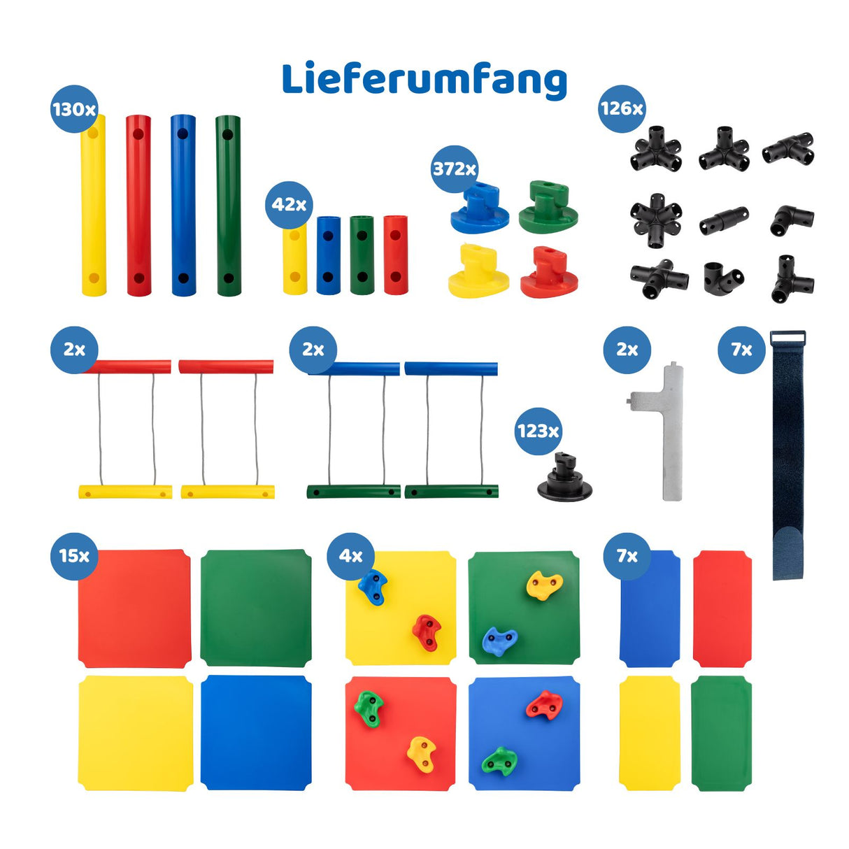 Klettergerüst für Kinder mit Rutsche und Hängebrücke Spielturm