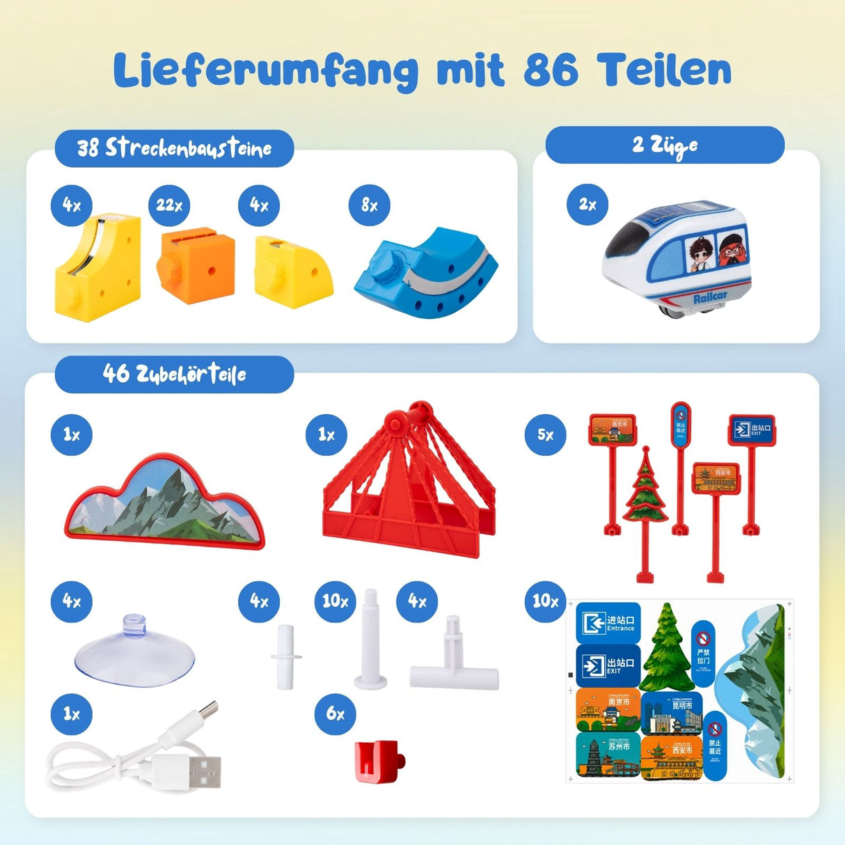 86-tlg. Magnet-Zugbahn Magnetische Rennstrecke Rennbahn Zugstrecke