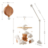 Mobile mit Halterung und Spieluhr Teddybär Schlafbegleiter mit Musik