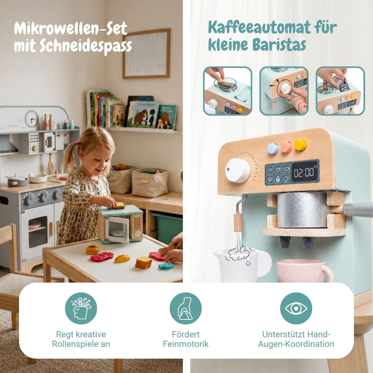 Kinderküche mit XXL Spielset Haushaltsgeräte und Frühstücksset