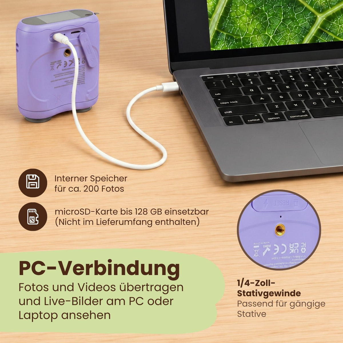 2-in-1 Kindermikroskop und -teleskop Digitalmikroskop Handmikroskop
