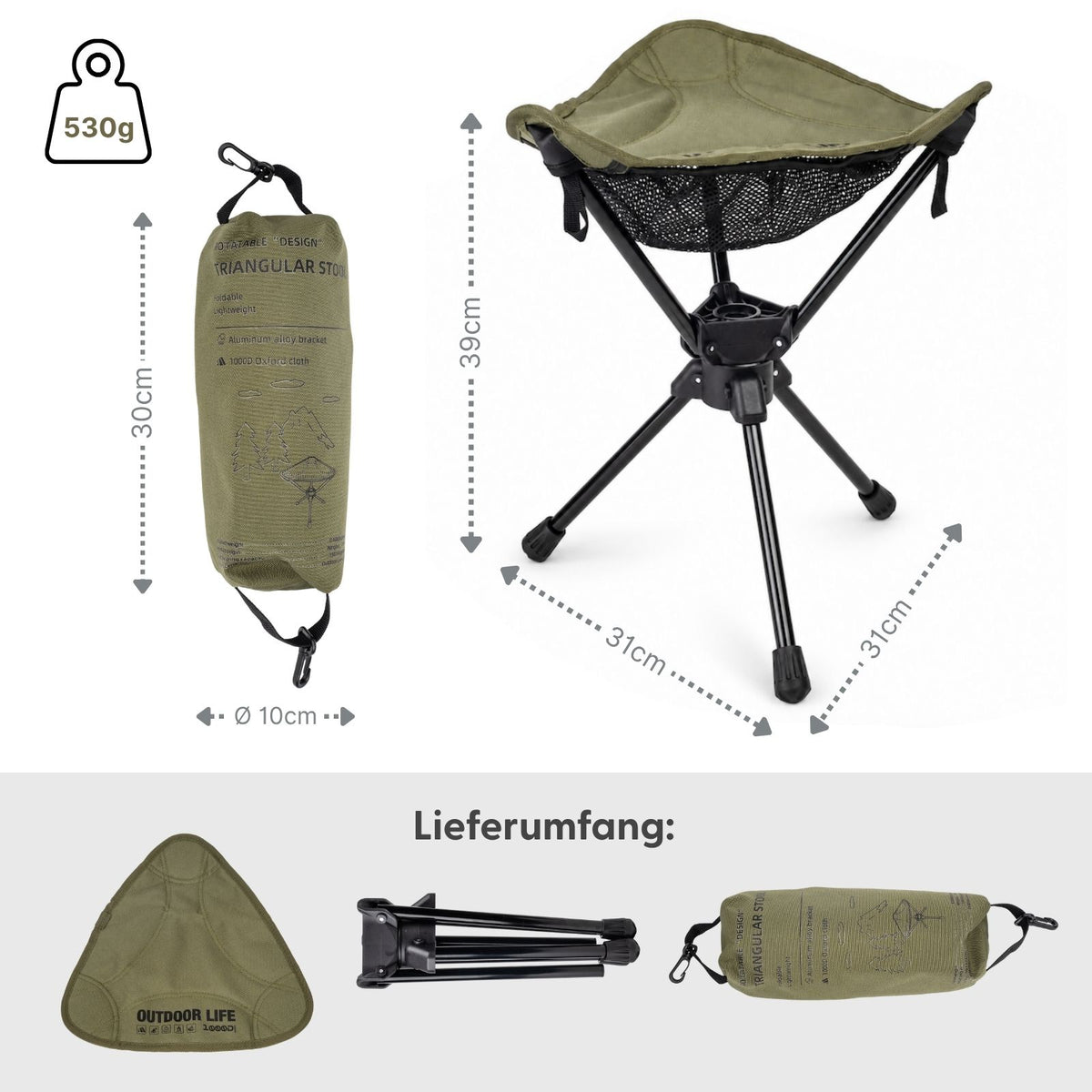 Campinghocker Klapphocker Angelhocker Falthocker Outdoor-Sitzhocker