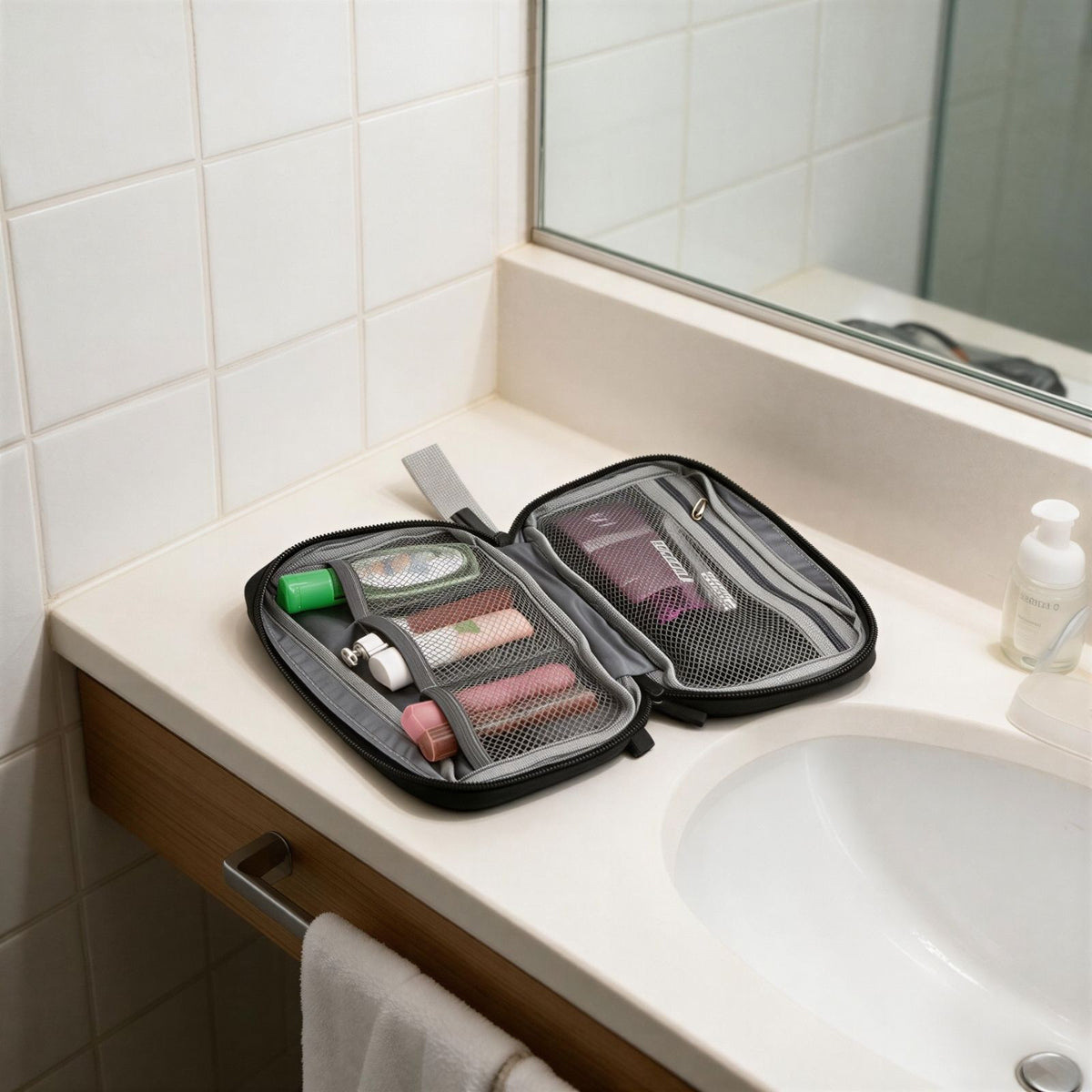 3-tlg. Necessaire-Set Kulturbeutel Kosmetiktasche Toilettentasche
