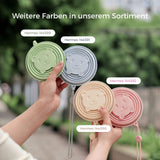 Faltbarer Silikonbecher mit Deckel Reisebecher Trinkbecher Faltbecher
