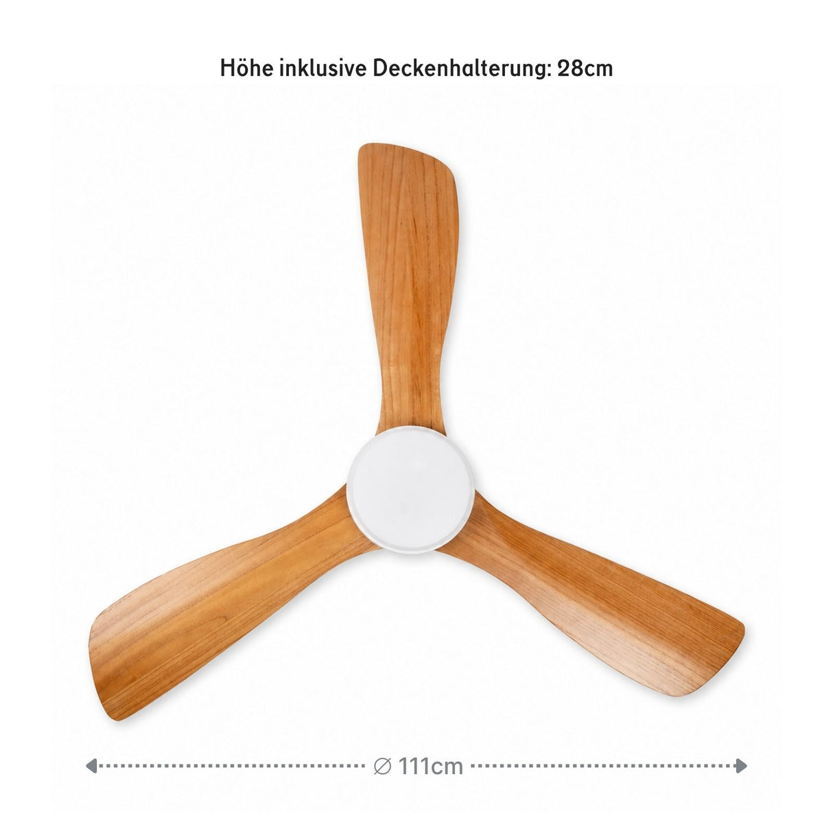 Holz-Deckenventilator LED-Deckenventilator Deckenlüfter Deckengebläse