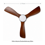 Holz-Deckenventilator Deckenlüfter LED-Deckenventilator Deckengebläse