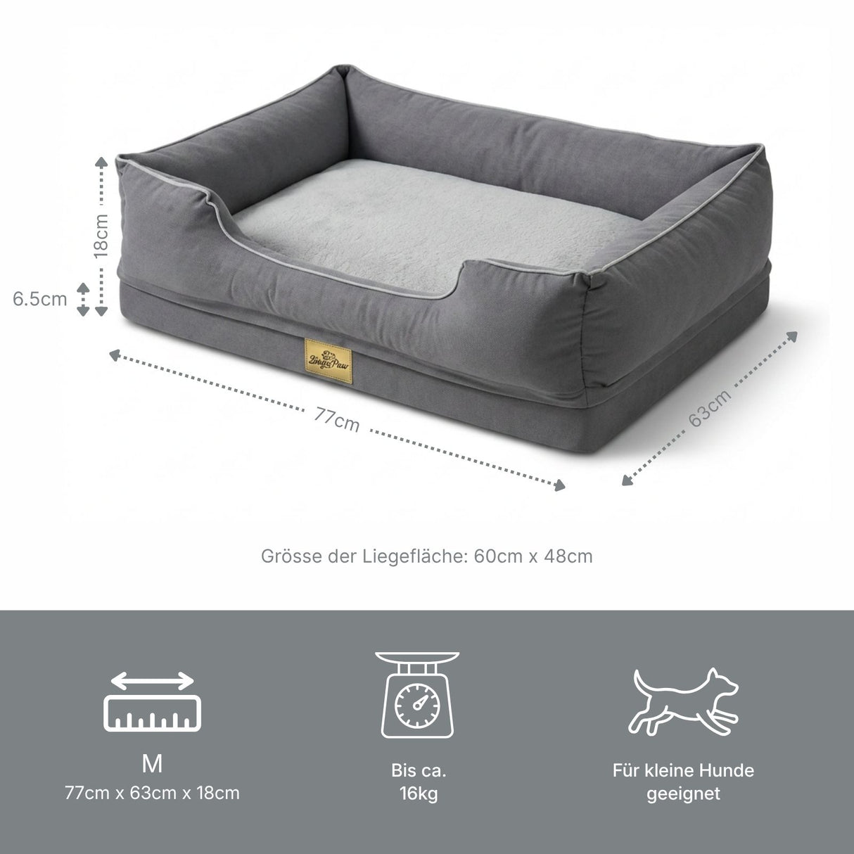 Hundebett Grösse M Schlafplatz Kuschelbett Haustierbett Liegeplatz