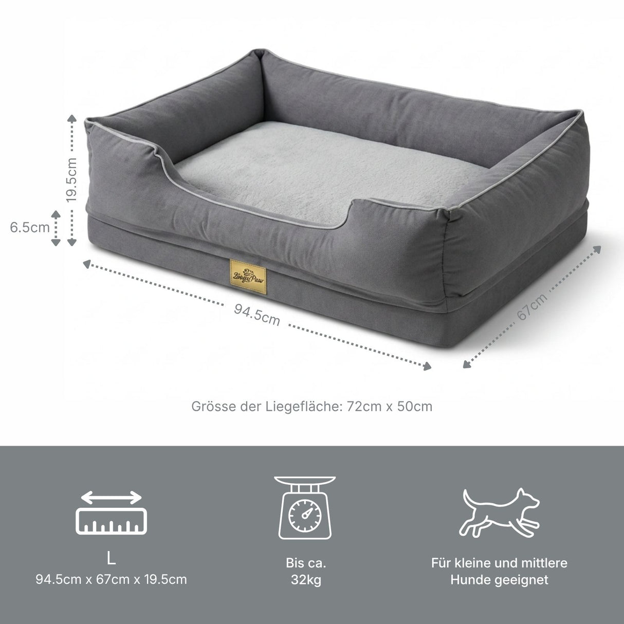 Hundebett Grösse L Haustierbett Schlafplatz Kuschelbett Liegeplatz