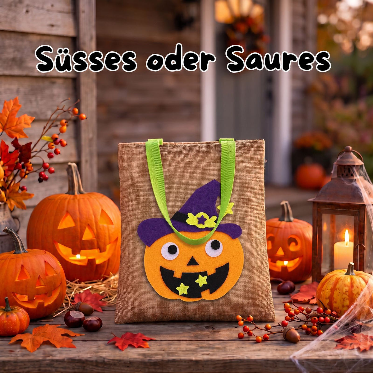 Halloween-Süssigkeitentasche Leinenbeutel Trick-or-Treat-Tasche Beutel