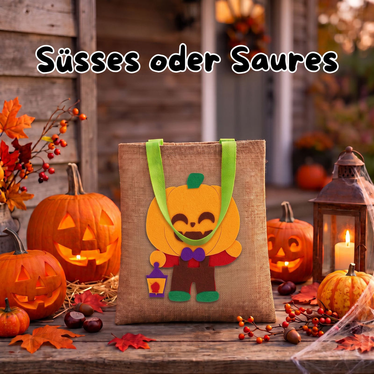 Halloween-Süssigkeitentasche Trick-or-Treat-Tasche Leinenbeutel Beutel