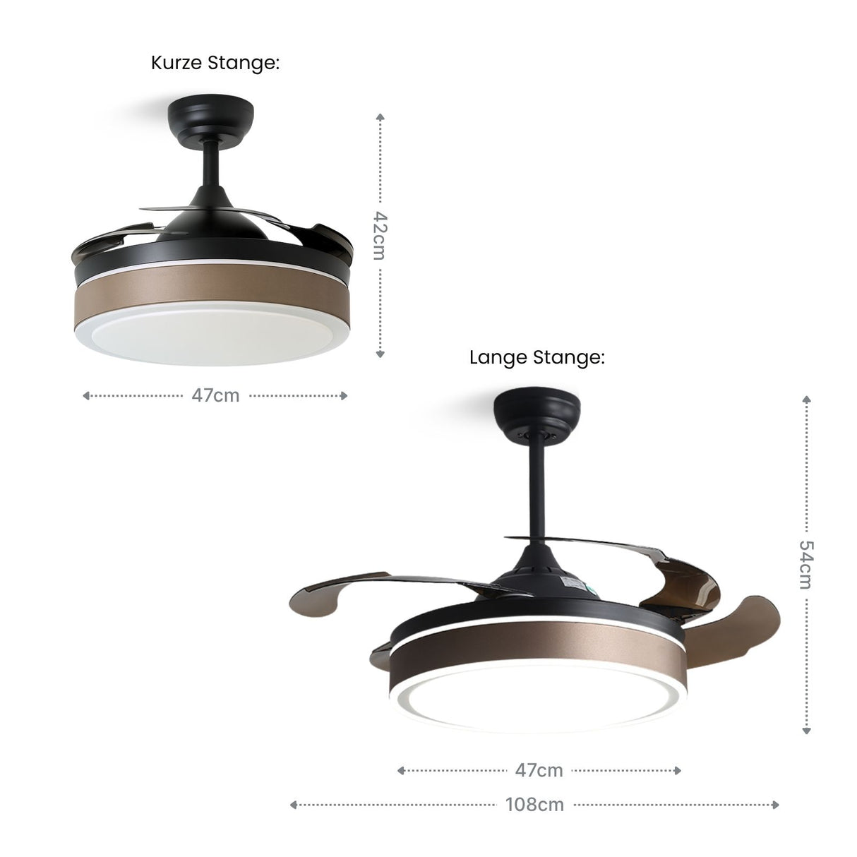 Deckenventilator mit LED-Beleuchtung Deckengebläse Ventilator