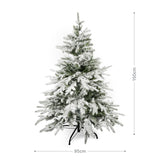 Weihnachtsbaum 150cm mit Schnee und LED Christbaum Tanne Kunsttanne
