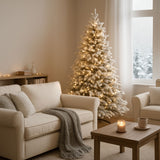 Weihnachtsbaum 180cm mit Schnee und LED Christbaum Kunsttanne Tanne