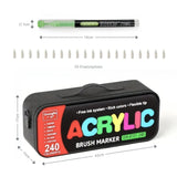 240-tlg. Set Acrylmarker Acryl Brush Marker Arcrylstifte Pinselstifte