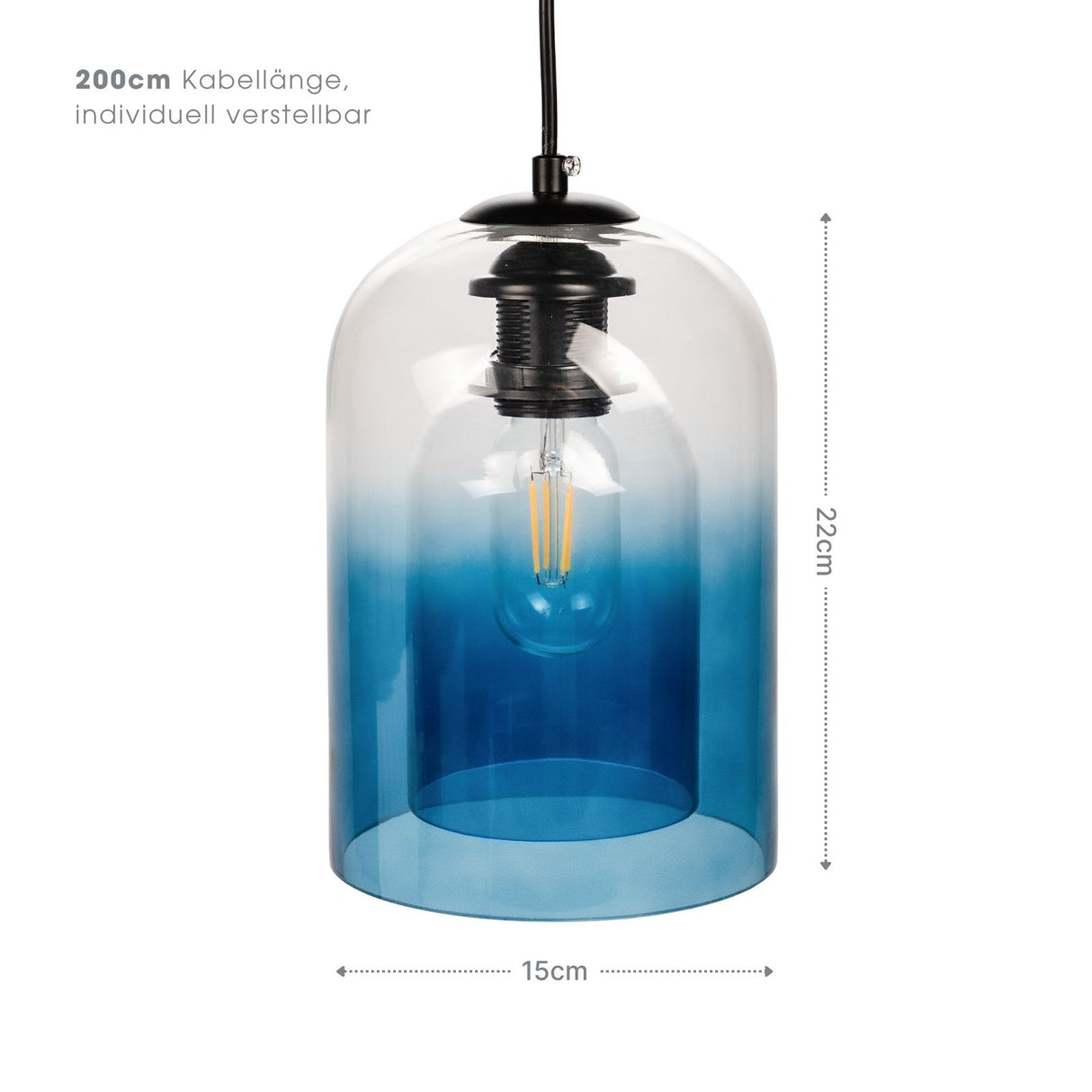 Skandinavische Glas-Hängelampe Pendelleuchte Deckenleuchte Deckenlampe