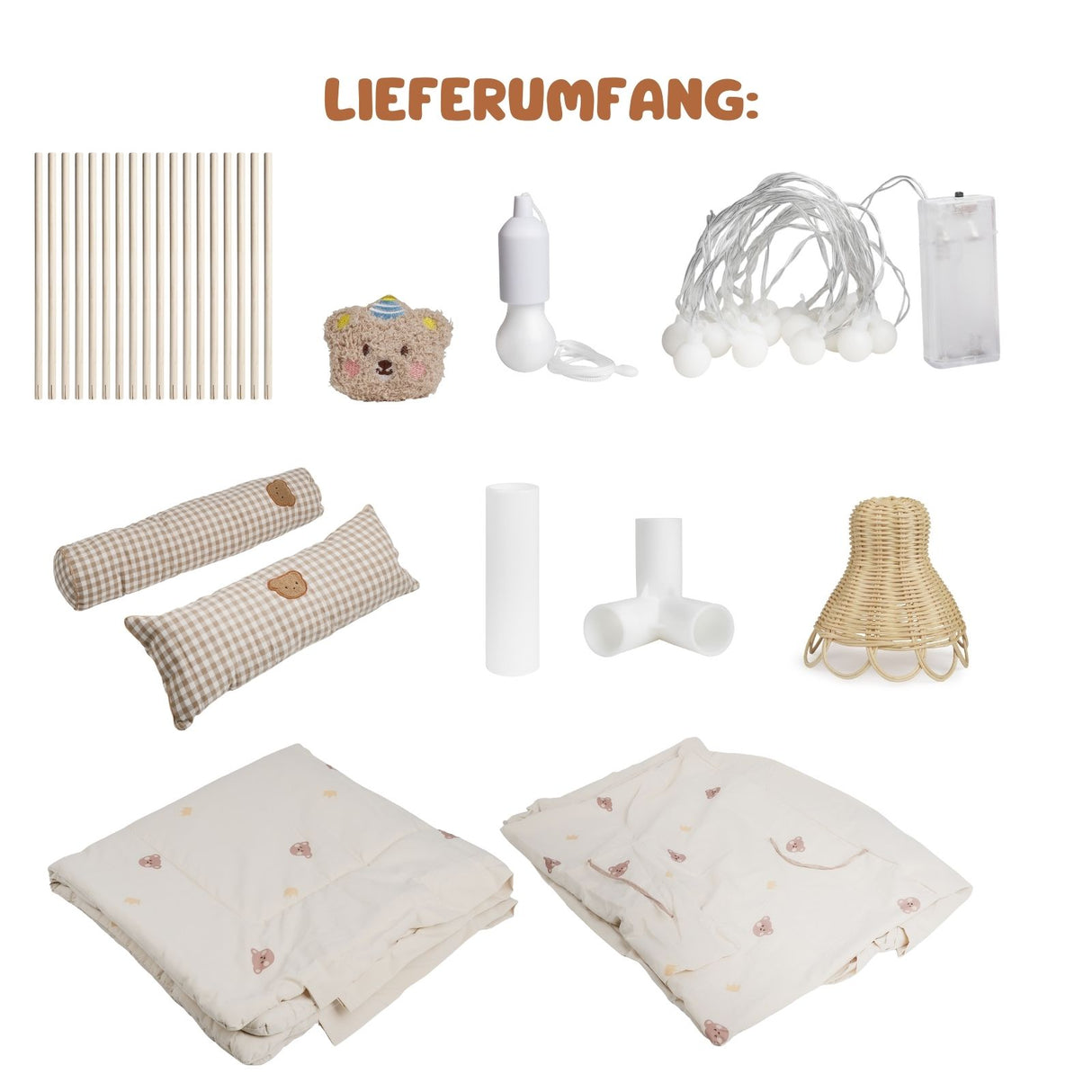 Spielzelt mit Lampe Kinderzelt Kuschelzelt Tipi für Kinder Indoor-Zelt
