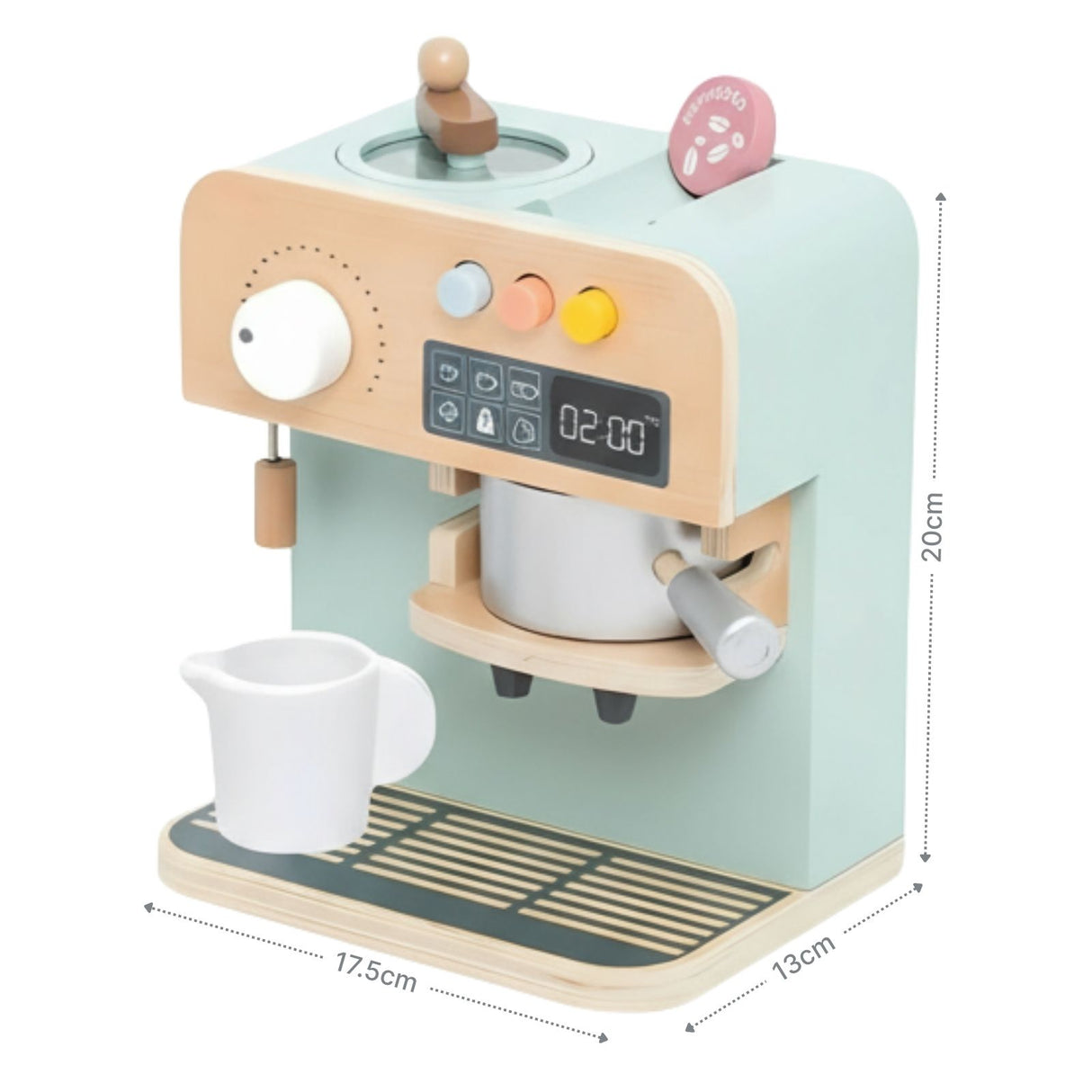 Kinder Spielzeug-Kaffeemaschine aus Holz mit Zubehör Kaffeeautomat
