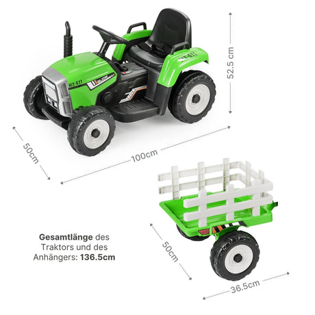 Elektro-Traktor für Kinder Elektroauto mit Anhänger Kinderfahrzeug