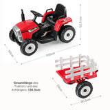Elektro-Traktor für Kinder Kinderfahrzeug Elektroauto mit Anhänger