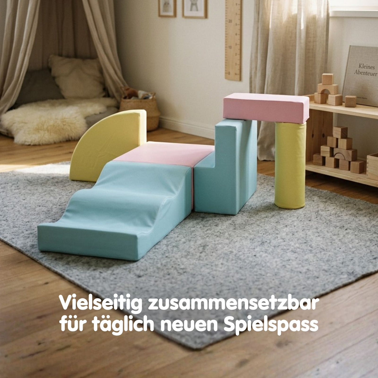 6-tlg. Softbausteinset für Kinder Softplay-Bausteine Eckkletterer