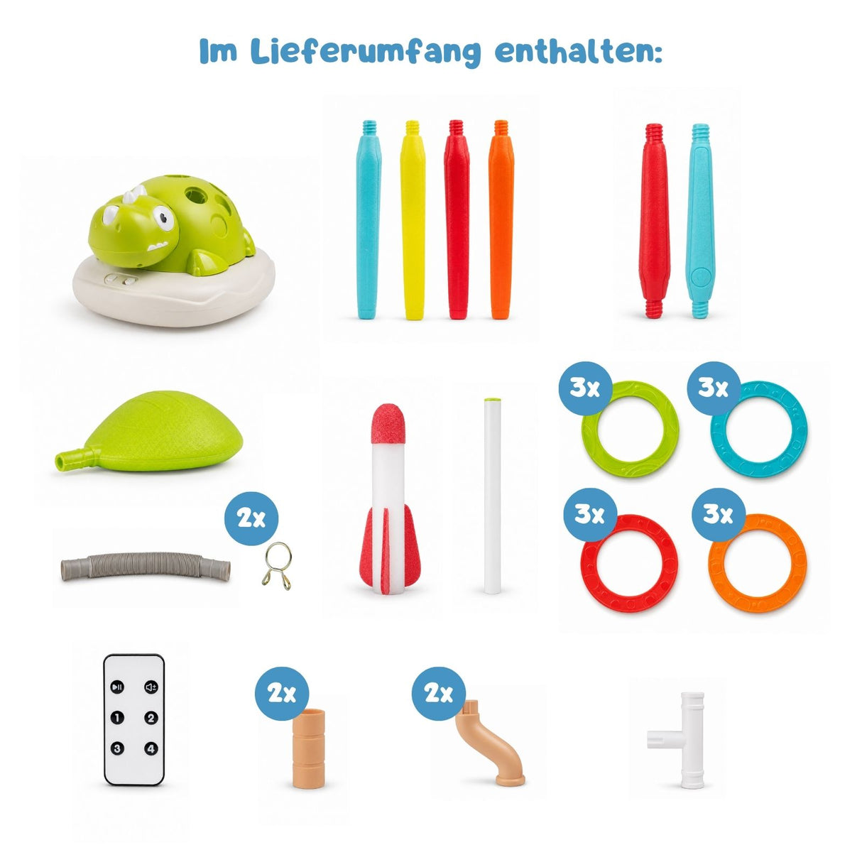 3in1 Geschicklichkeitsspiel für Kinder Ringwurf Hüpfspiel Raketenstart
