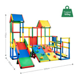 Klettergerüst für Kinder mit Rutsche und Hängebrücke Spielturm