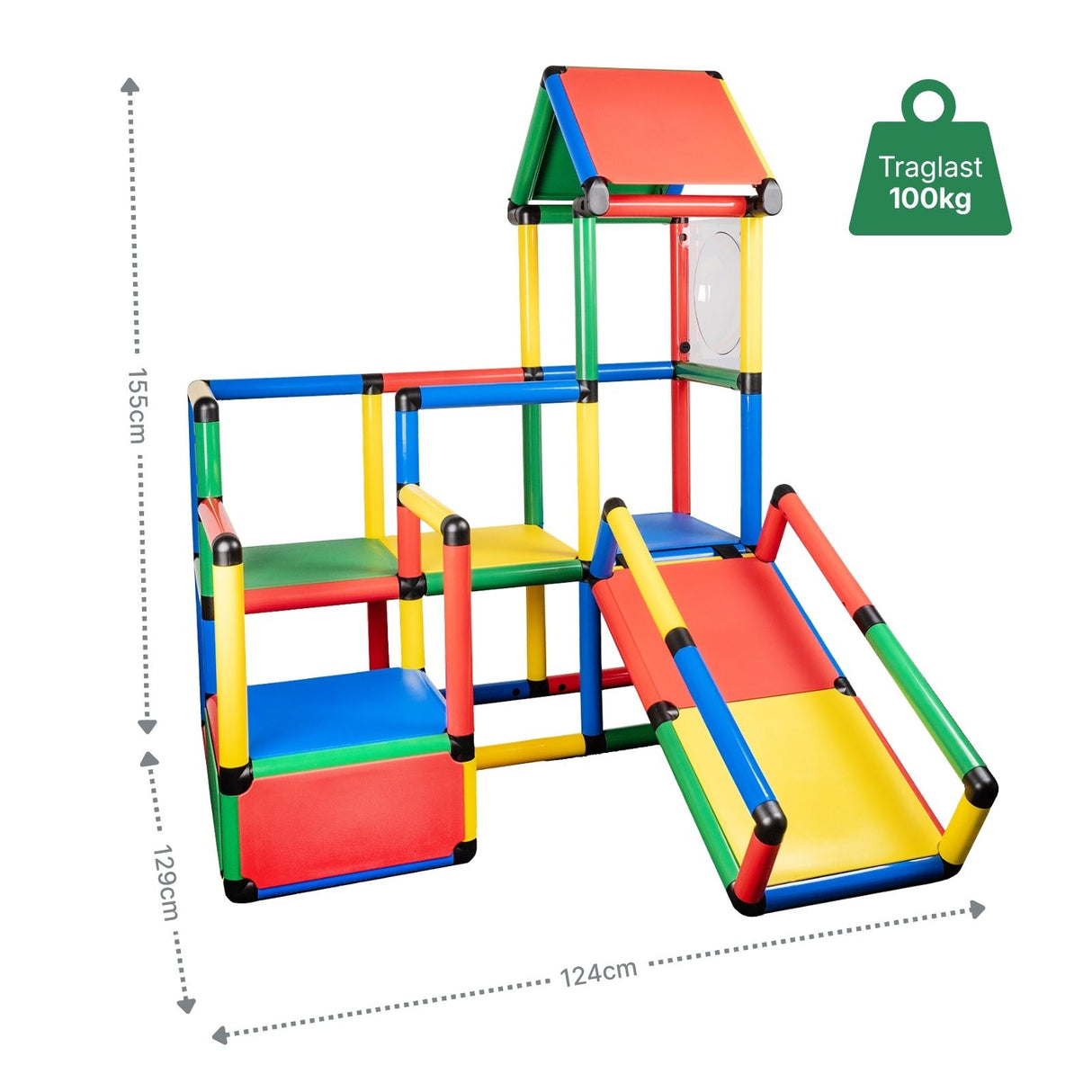 Klettergerüst für Kinder mit Rutsche Spielturm Kletterturm Spielplatz