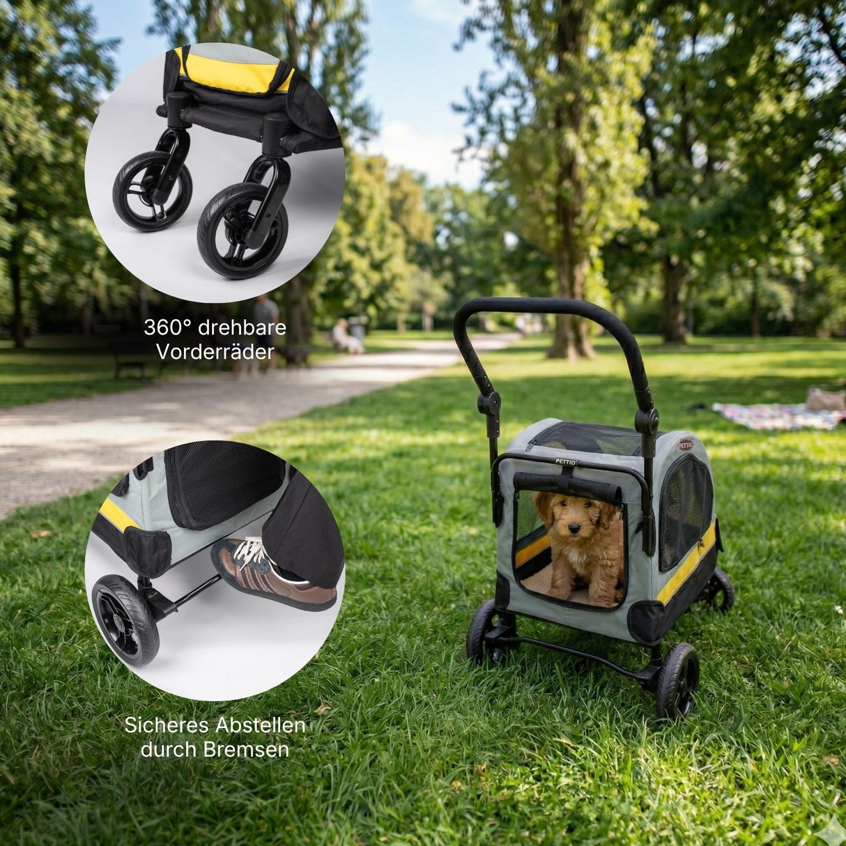 2in1 Haustier-Reisebuggy Hunde-Autositz-Buggy Hundebuggy Haustierwagen