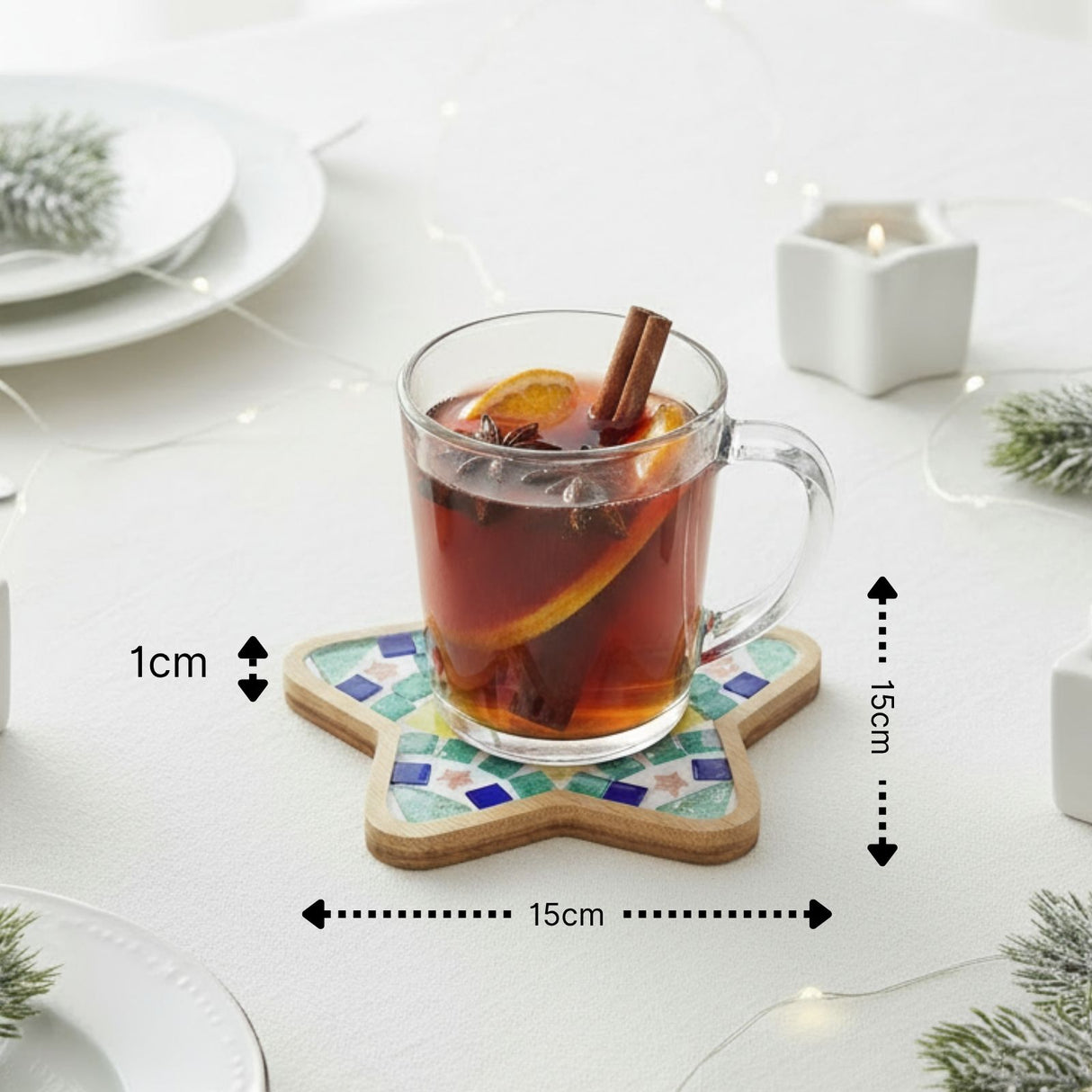 2er-Set DIY-Mosaik-Untersetzer Weihnachtsmann Schneemann Bastelset