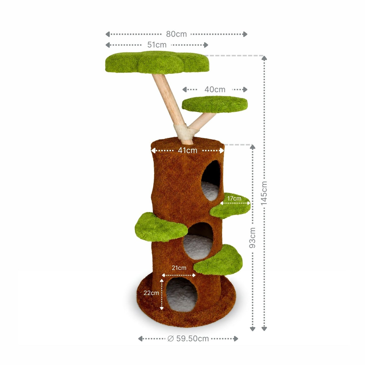 Kratzbaum mit Höhlen und Plattform Katzenbaum Kletterbaum Kratzmöbel