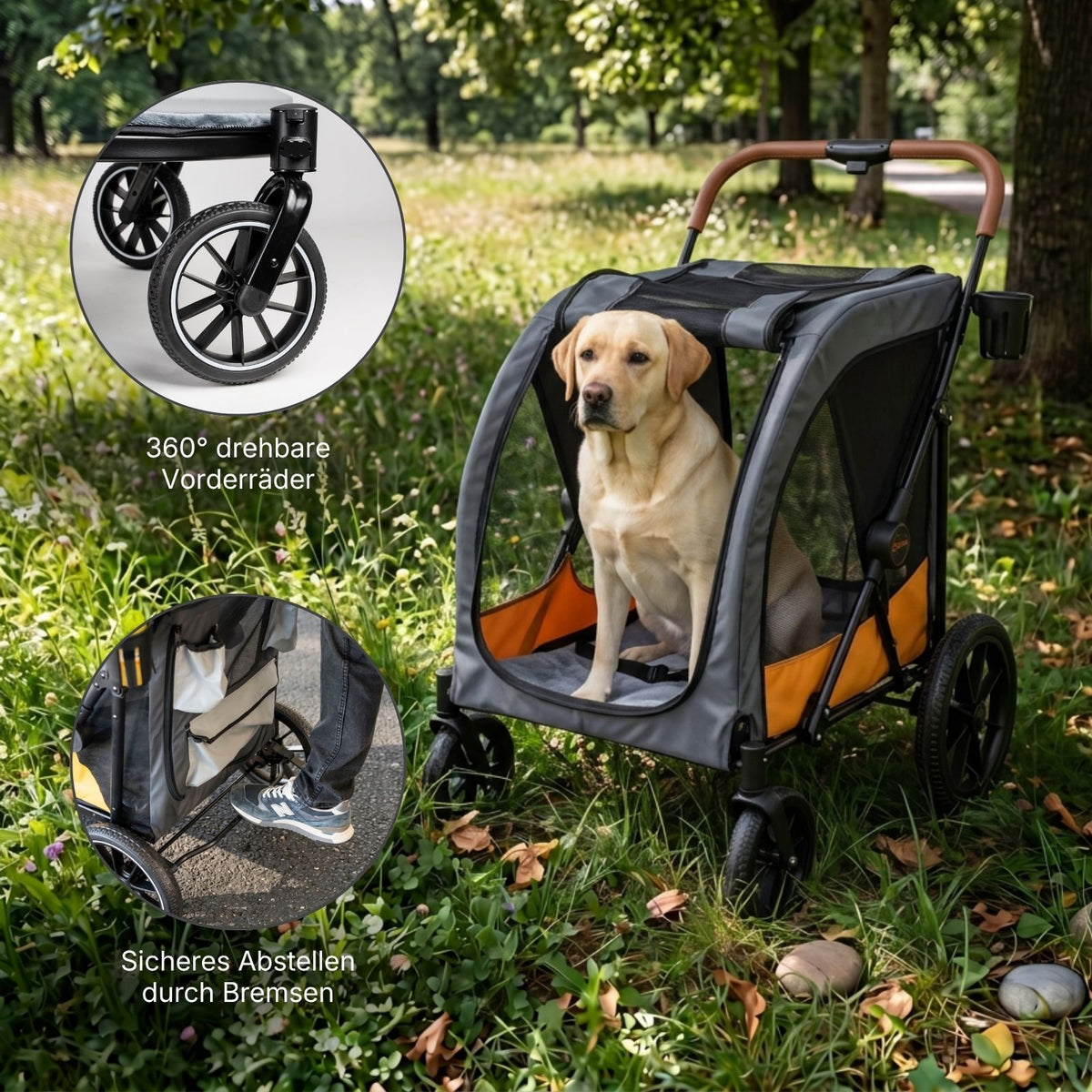 Buggy für Hunde Gr. XL Hundewagen Haustierwagen Pet Stroller Tierbuggy
